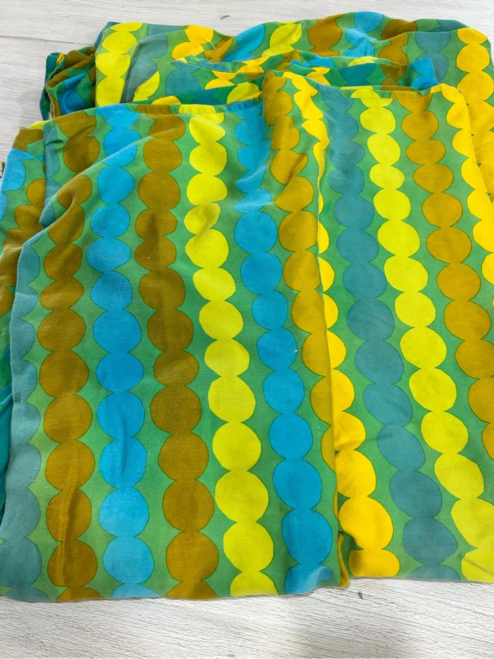 CRATE & BARREL MARIMEKKO Teal Yellow Blue RASYMATTO TEAL DUVET Cover King *READ*